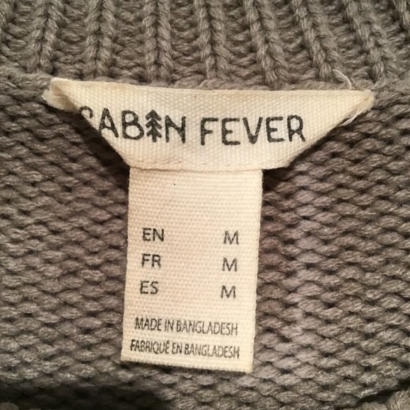 Cabin Fever Cable Knit Crew Neck Sweater with Zipper Accents Size M - Picture 10 of 10